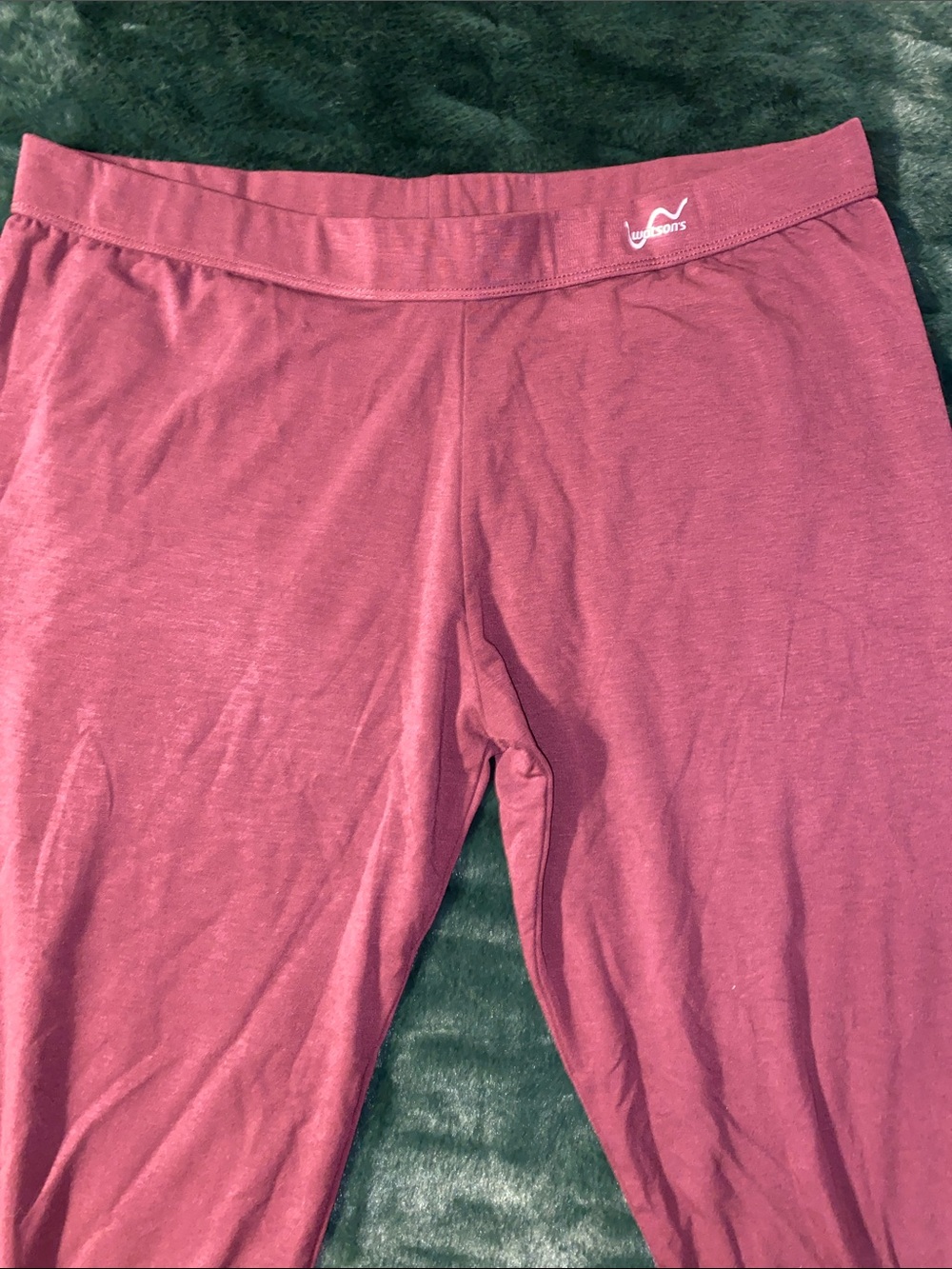 Women's Burgundy Leggings with Subtle Waist Logo
